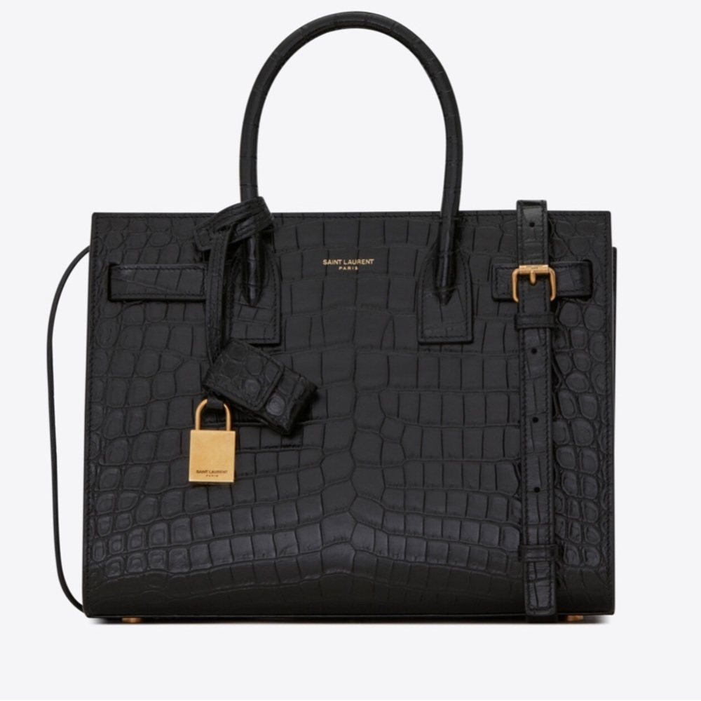 SAC DE JOUR IN MATTE CROCODILE EMBOSSED LEATHER